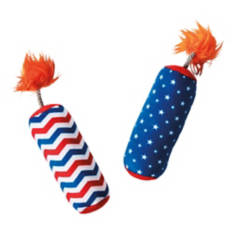 2 Pack Fireworks Plush Dog Toys