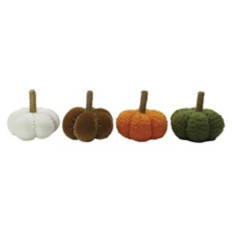 4 Pack Woven Pumpkins - Sage, Brown, Orange, Cream
