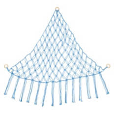 Triangular Shaped Boho Net Hammock, Blue
