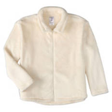 Ladies Plush Full Zip Jacket - White, L