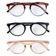3 Pack Women's Reading Glasses - Black/Nude, 1.5