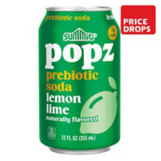 Lemon Lime Flavored Prebiotic Soda, 12 fl oz can