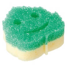 Dual Sided Leaf Shaped Scrubber & Sponge, Green