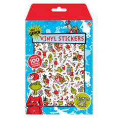 100 Reusable Vinyl Stickers - Grinch
