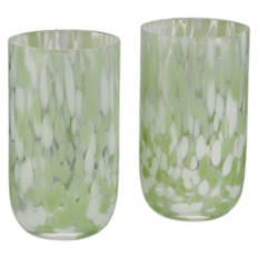 2 Pack Confetti Tall Glassware, Green