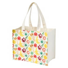 Recycled Material Tote - Fruits & Vegetable Print