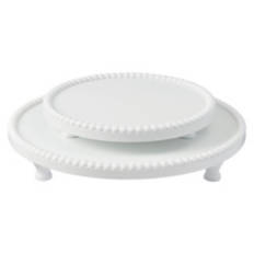 Round Shaped Tiered Trays, Whitewash