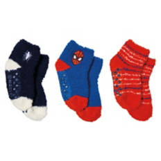 3 Pack Toddler Spiderman Fuzzy Socks, 2T-4T