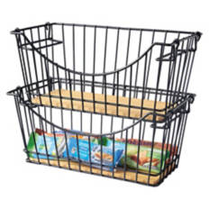 2 Pack Stacking Premium Pantry Baskets