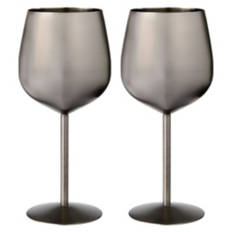 2 Pack Wine Glasses Set, Black