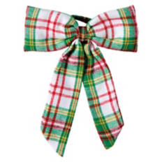 Ugly Sweater Wine Bottle Cover - Green Plaid Bow