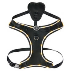 LED Dog Slip-On Harness - Black, S