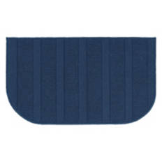20" x 34" Ribcord Slice Shaped Kitchen Accent Rug, Navy