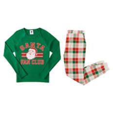 Ladies Holiday Pajama Set - Green, M
