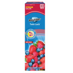 Gallon Storage Twin Lock Bags, 40 count