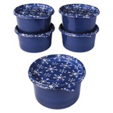 5 Pack Holiday Round Food Storage Containers - Snowflake