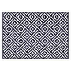 5' x 7' Reversible Indoor/Outdoor Rug - Navy/White Diamond