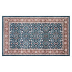 20" x 34" Washable Kitchen Mat - Navy and Rusty Medallions