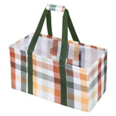 Foldable Utility Tote, Plaid