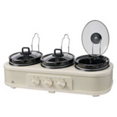 1.5 Quart Triple Slow Cooker, Beige
