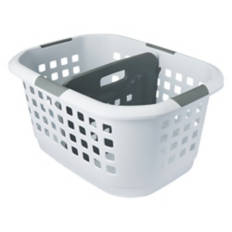 Divided Laundry Basket - White with Grey Handles