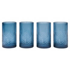 12oz Glass Drinkware Set - Blue, 4 Pack