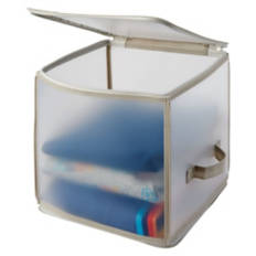 Collapsible Zip Storage - Clear with Gray Trim