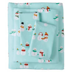 Full Size Flannel Sheet Set - Snowman