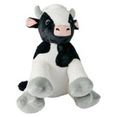 28" Tall Plush Toy - Black & White Cow