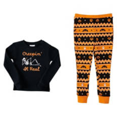 Children's Halloween Pajama Set - Black & Orange, S