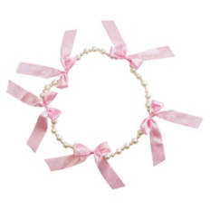 Valentine's Day Garland - Pink Bows & Pearls