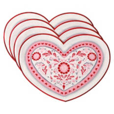 4 Pack Placemat Set - Folk Hearts