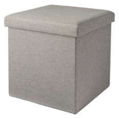 Foldable Storage Ottoman, Light Gray
