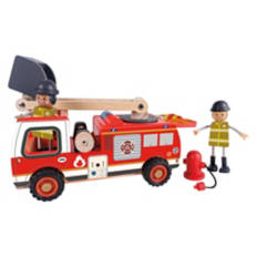 Kids Wooden Vehicle Play Set  - Fire Truck