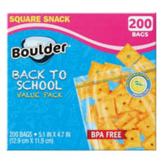 Square Snack Ziplock Bags, 200 count
