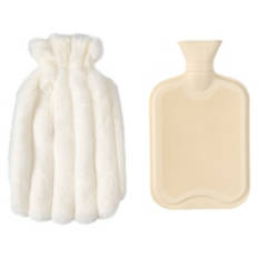 Huggable Heating Bag - White Ribbed Fur
