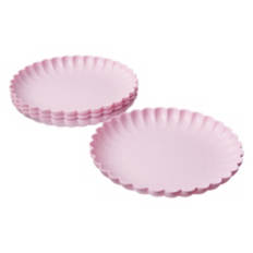 4 Pack Scalloped Dinnerware Plates, Pink