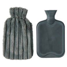 Huggable Heating Bag - Gray Ribbed Fur