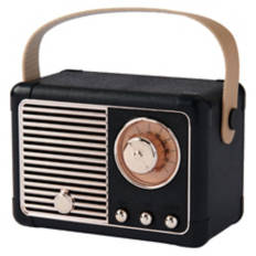 Mini Retro Speaker - Rectangular, Black