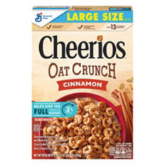 Cinnamon  Oat Crunch Cheerios Cereal, 18.2 oz
