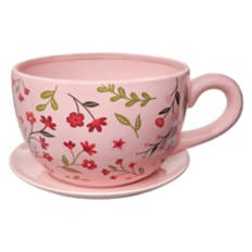 Teacup Shaped Planter, Pink