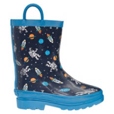 Children's Warm Lined Rain Boots - Space, 2/3