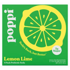 Lemon Lime Prebiotic Soda, 4 Pack