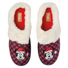 Ladies Disney Christmas Slippers - Red, 9/10