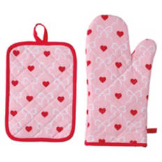 Oven Mitt & Potholder Set - Bows