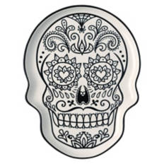Skull Shaped Halloween Plate, each