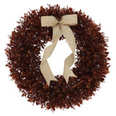 20" Indoor/Outdoor Harvest Wreath - Red Boxwood