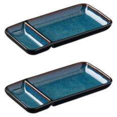 2 Pack Serving Plates, Blue