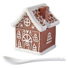 Ceramic Sugar Pot - Brown Gingerbread