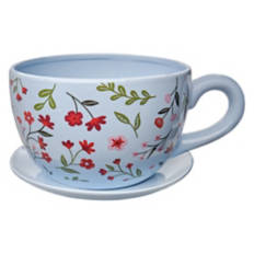 Teacup Shaped Planter, Blue